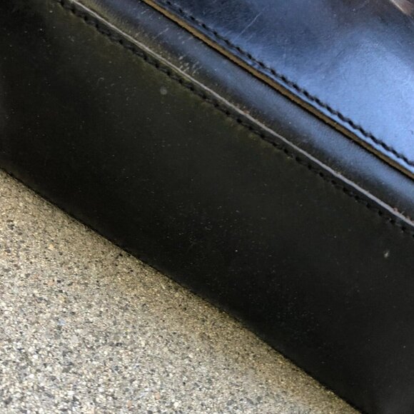 Vintage FRANCHI Square Midcentury Purse Black Leather Buckle Shoulder Hand Bag - Picture 6 of 10